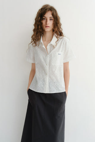 LACED ORGANIC CRAFTED SHIRT WHITE
