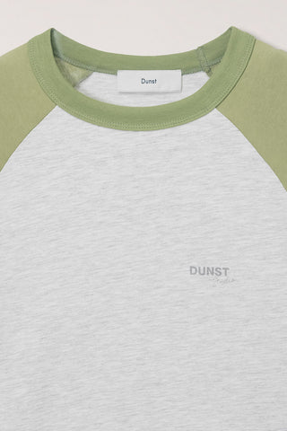 UNISEX RAGLAN T-SHIRT OLIVE GREEN OATMEAL MELANGE
