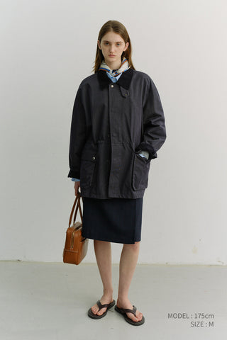 UNISEX COTTON CHORE JACKET INDIGO NAVY