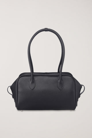 SOFT FRAME COMPACT SHOULDER BAG BLACK
