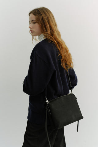 2-WAY SOFT TOUCH SUEDE BAG BLACK