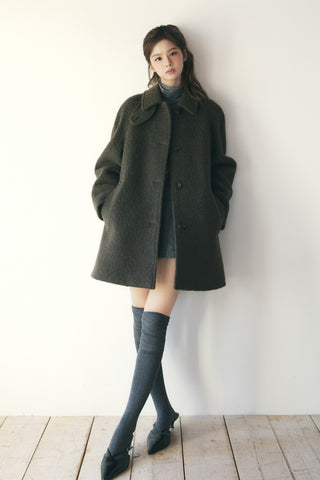 BELTED HALF COAT BROWN