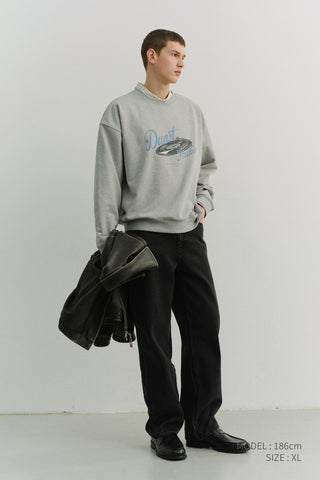 UNISEX VINYL SWEATSHIRT MELANGE GREY