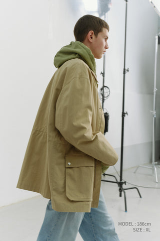 UNISEX COTTON CHORE JACKET BEIGE