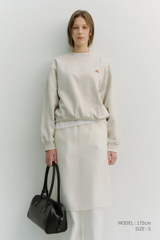 UNISEX DUNST LOGO CREASE SWEATSHIRT OATMEAL MELANGE