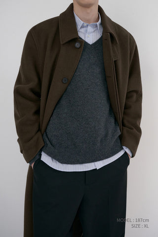 UNISEX BELTED CASHMERE MAC COAT MOCHA BROWN