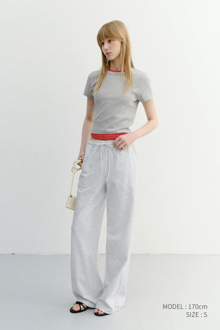 SUMMER WIDE JOGGER PANTS LIGHT MELANGE GREY