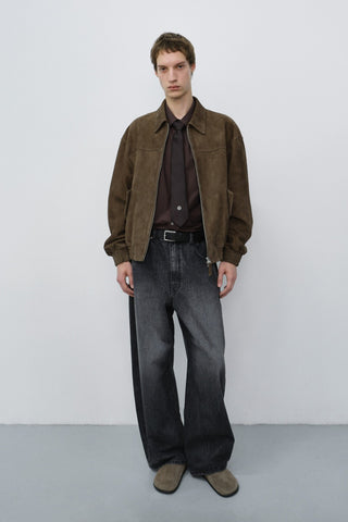 RELAXED CURVED JEANS WASHED GREY