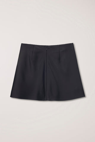 SATIN MINI SKIRT BLACK