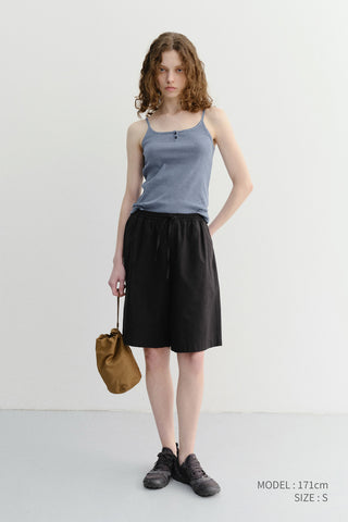 UNISEX PAJAMA BERMUDA SHORTS BLACK