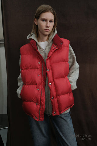 UNISEX GOOSE DOWN VEST RED