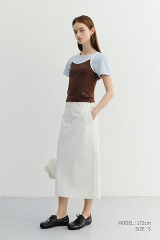 H-LINE COTTON LONG SKIRT OFF WHITE