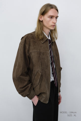 UNISEX REFINED SUEDE BLOUSON TAUPE SUEDE