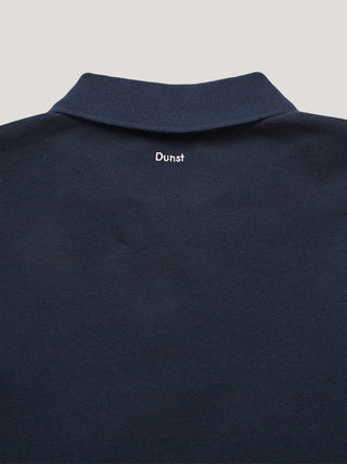 UNISEX LEATHER LOGO POLO SHIRT NAVY