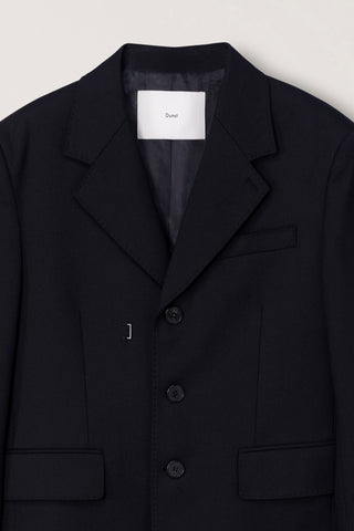 UNISEX REFINED MASCULINE WOOL BLAZER BLACK