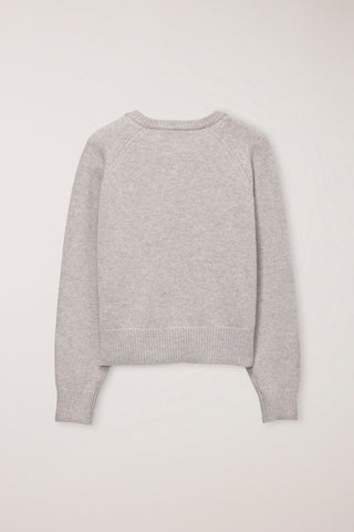 UNISEX SOFT VOLUME V-NECK SWEATER LIGHT PEBBLE