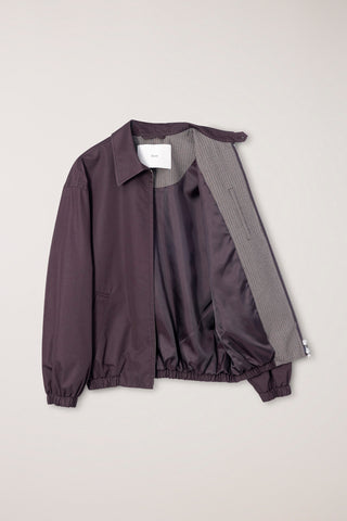 UNISEX COLLARED BLOUSON JACKET BROWN