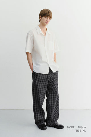 UNISEX CHECKED PAJAMA SLACKS BLACK CHECK