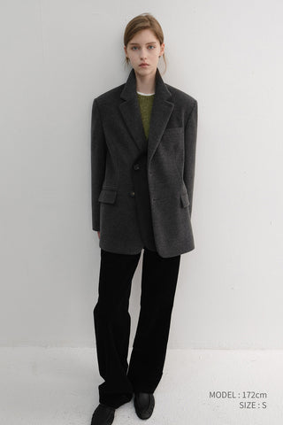 UNISEX LAYERED CASHMERE BLAZER CHARCOAL GREY