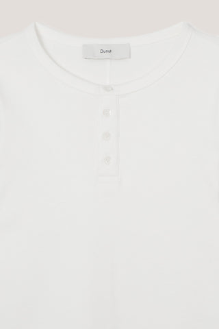 UNISEX HENLEY-NECK T-SHIRT OFF WHITE