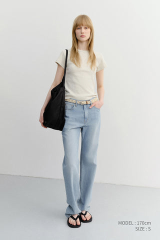 RELAXED SUMMER DENIM PANTS LIGHT BLUE