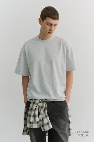 UNISEX LOOSE T-SHIRT LIGHT MELANGE GREY