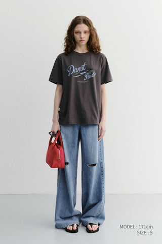 UNISEX VINYL T-SHIRT CHARCOAL GREY