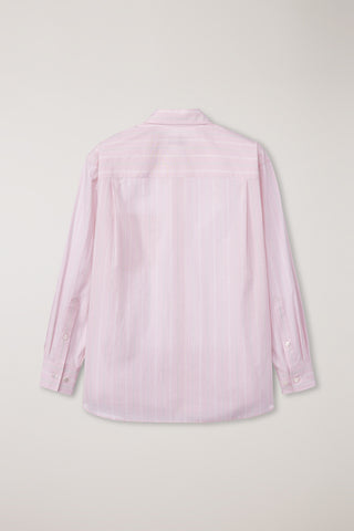 UNISEX OVERSIZED STRIPED SHIRT SOFT PINK STRIPE