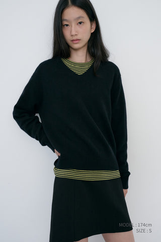 UNISEX MUTED STRIPED T-SHIRT OLIVE KHAKI