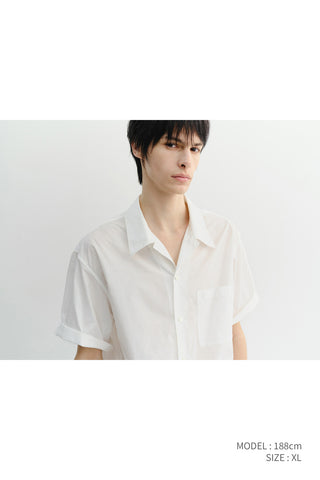 UNISEX OPEN COLLARED STRIPED SHIRT WHITE