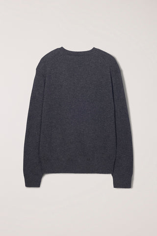 UNISEX CASHMERE V-NECK SWEATER CHARCOAL GREY