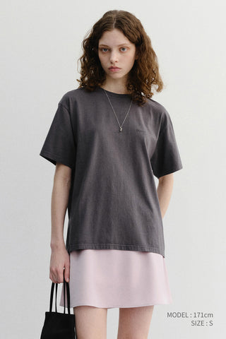 UNISEX GARMENT DYED T-SHIRT CHARCOAL GREY