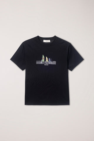 UNISEX APPLIQUE YACHT T-SHIRT BLACK