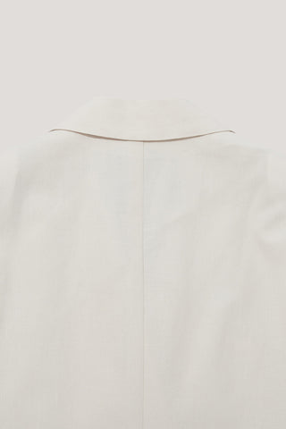 HALF SLEEVE BELTED LINEN JACKET CREAM