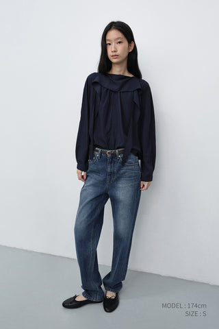 ESSENTIAL STRAIGHT JEANS BRUSHED BLUE