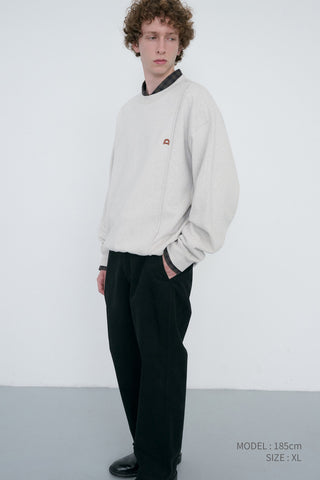 UNISEX DUNST LOGO CREASE SWEATSHIRT OATMEAL MELANGE