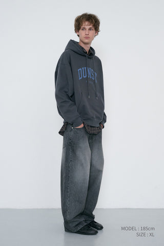 UNISEX ARCH LOGO HOODIE CHARCOAL GREY