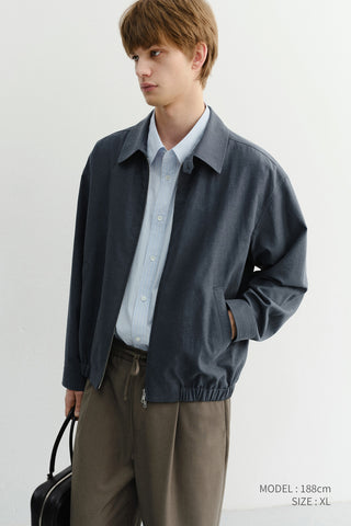 UNISEX COLLARED LIGHT BLOUSON JACKET SMOKY NAVY
