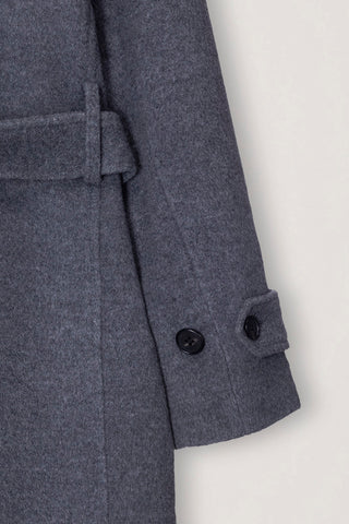 [Pre-order: Oct 27] UNISEX BELTED CASHMERE MAC COAT MELANGE GREY