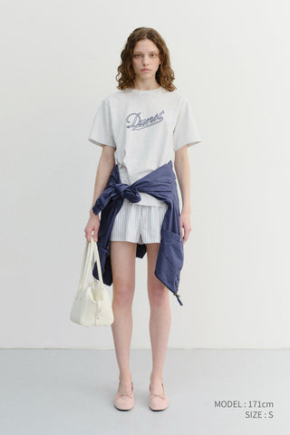 UNISEX CHAIN LOGO T-SHIRT LIGHT MELANGE GREY