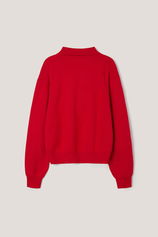 UNISEX CASHMERE COLLARED SWEATER RED