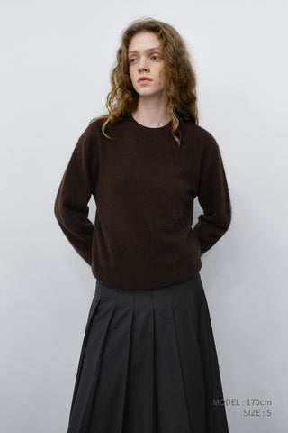 UNISEX ESSENTIAL CREWNECK SWEATER BROWN