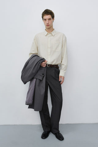 UNISEX INFORMAL SHIRT IVORY STRIPE