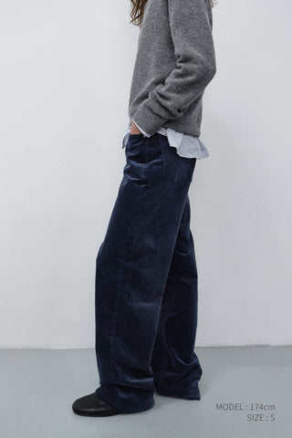 90S WIDE CORDUROY JEANS WASHED BLUE