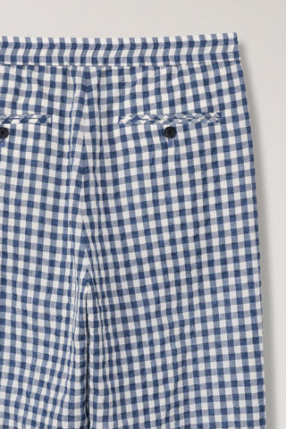 UNISEX CHECKED PAJAMA SLACKS NAVY CHECK
